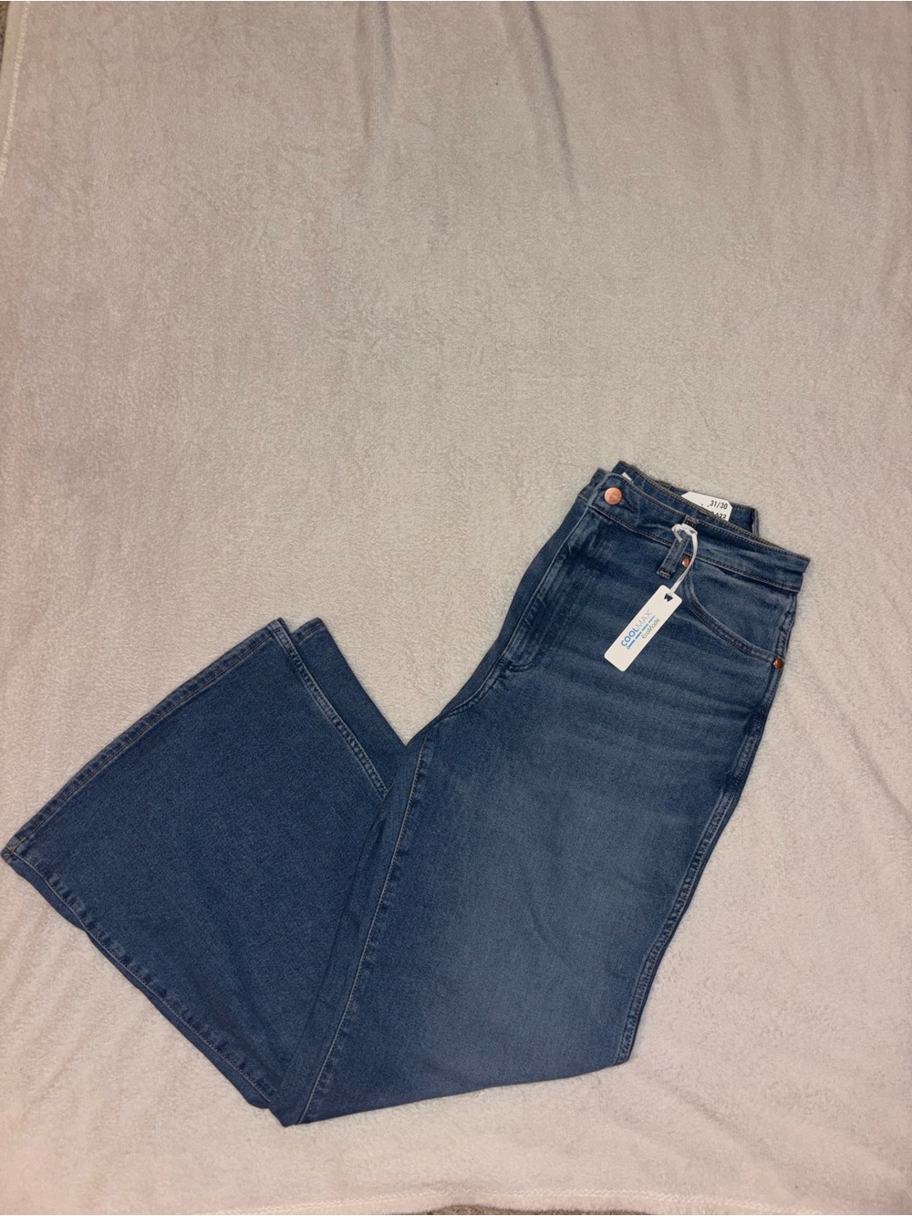 Wrangler Dark Blue High-Rise Wide Leg Jeans